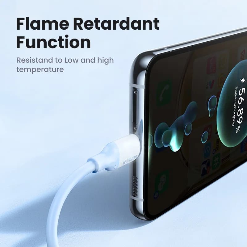 สาย USB-C to USB-C ซิลิโคนนิ่ม, ชาร์จไว PD 60W, 3A