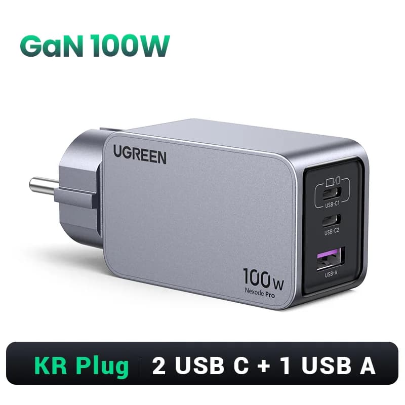 ชาร์จเร็ว GaN USB-C 100W ปลั๊กเกาหลี