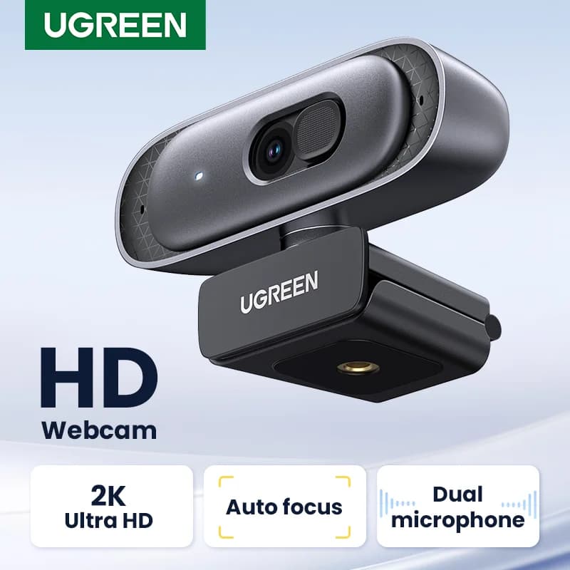 เว็บแคม USB ความละเอียด 2K HD พร้อมไมโครโฟนคู่