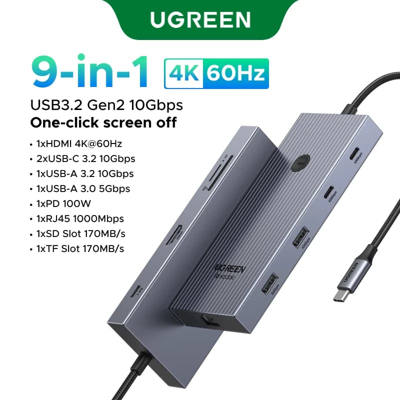 USB-C Hub พร้อม Dual HDMI & RJ45