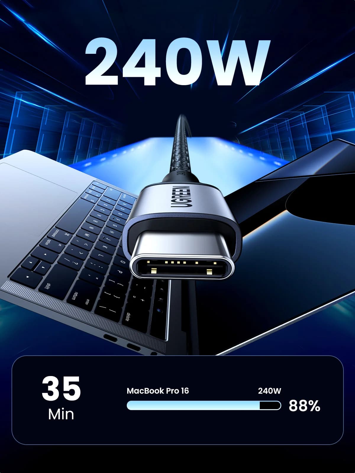 สายชาร์จ USB-C to USB-C กำลังไฟ 240W PD 3.1