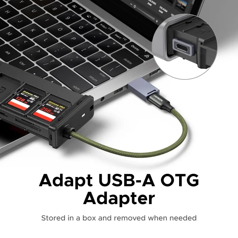 ตัวอ่านการ์ด USB-C แบบ 12 ช่อง พร้อมกล่องเก็บ