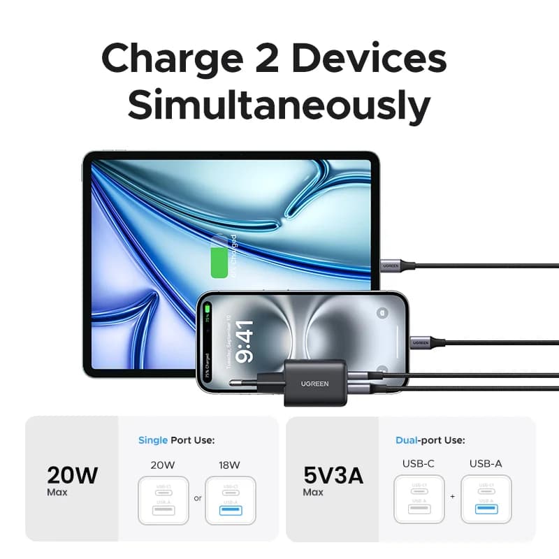 อะแดปเตอร์ชาร์จ GaN USB-C PD 20W