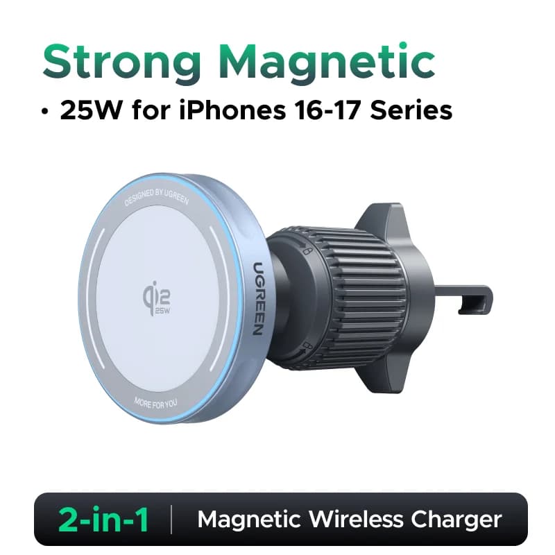 ที่ชาร์จไร้สายในรถยนต์แบบแม่เหล็ก Qi2.2, 25W