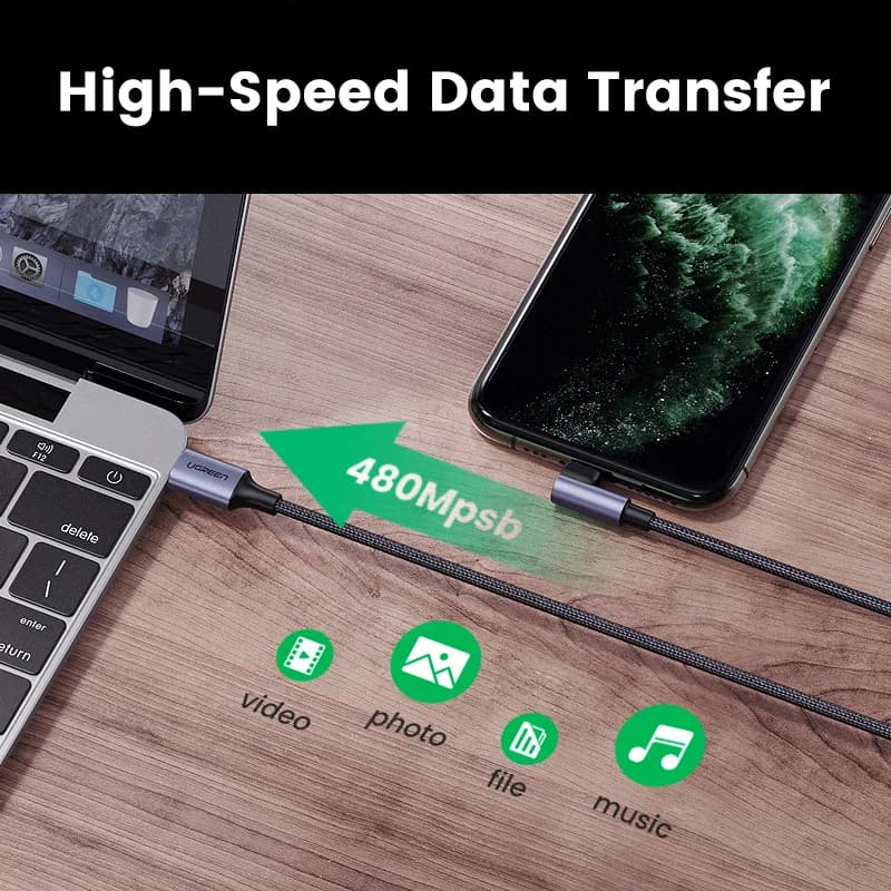สาย USB-C to Lightning รับรองมาตรฐาน MFi, PD 20W