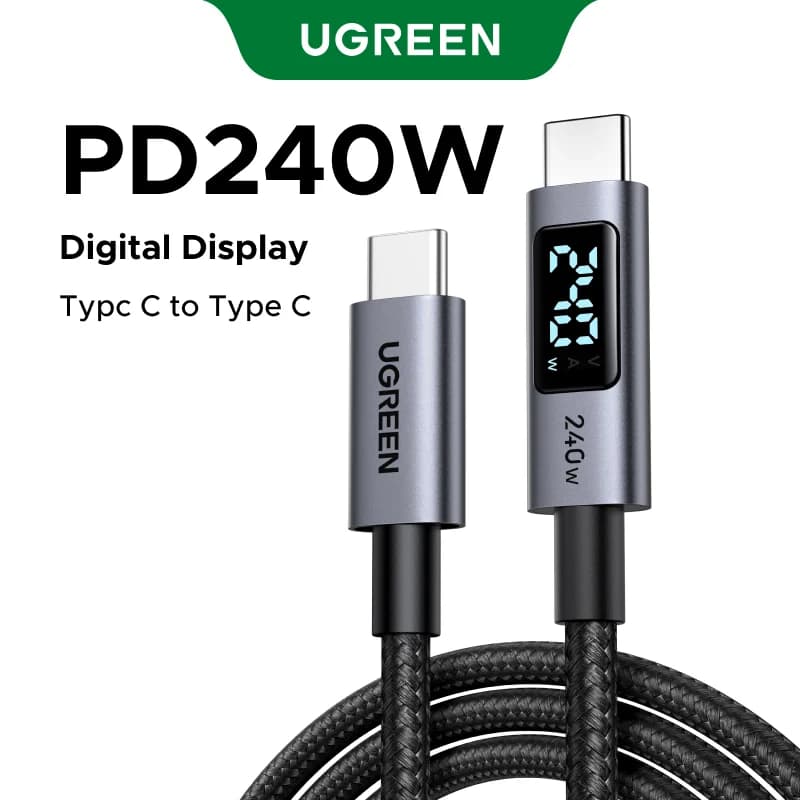 สาย USB-C to USB-C, 240W PD3.1, หน้าจอแสดงผลดิจิทัล