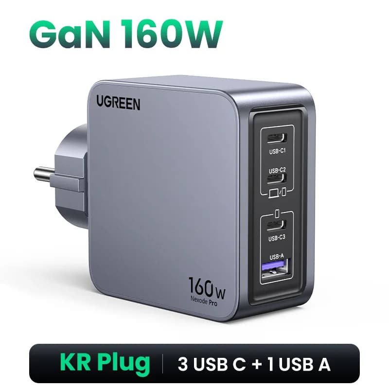 หัวชาร์จ USB-C GaN 160W ปลั๊กเกาหลี
