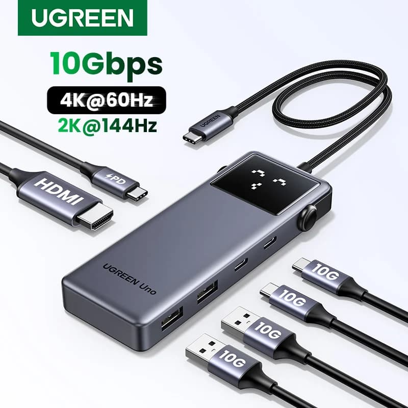 ฮับ USB-C 6-in-1, จอ 4K60Hz, ชาร์จเร็ว PD 100W