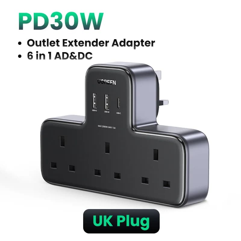 ปลั๊กพ่วง อะแดปเตอร์ขยาย ปลั๊กอังกฤษ (UK Plug)