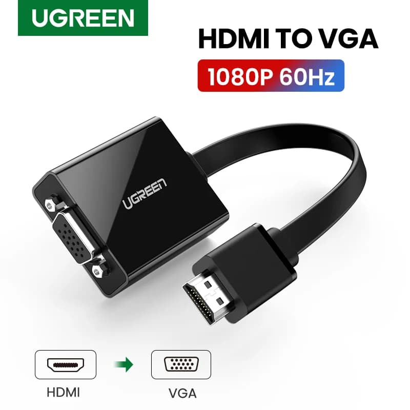 อะแดปเตอร์ HDMI เป็น VGA พร้อมช่องเสียง 3.5mm, 1080P