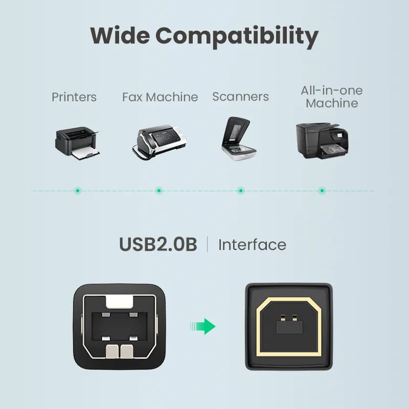 สาย Printer USB 2.0, Type A to Type B