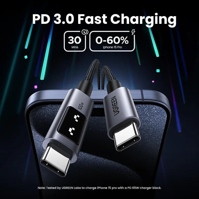 สาย USB-C to USB-C, 100W PD, ยาว 0.5-3 ม.
