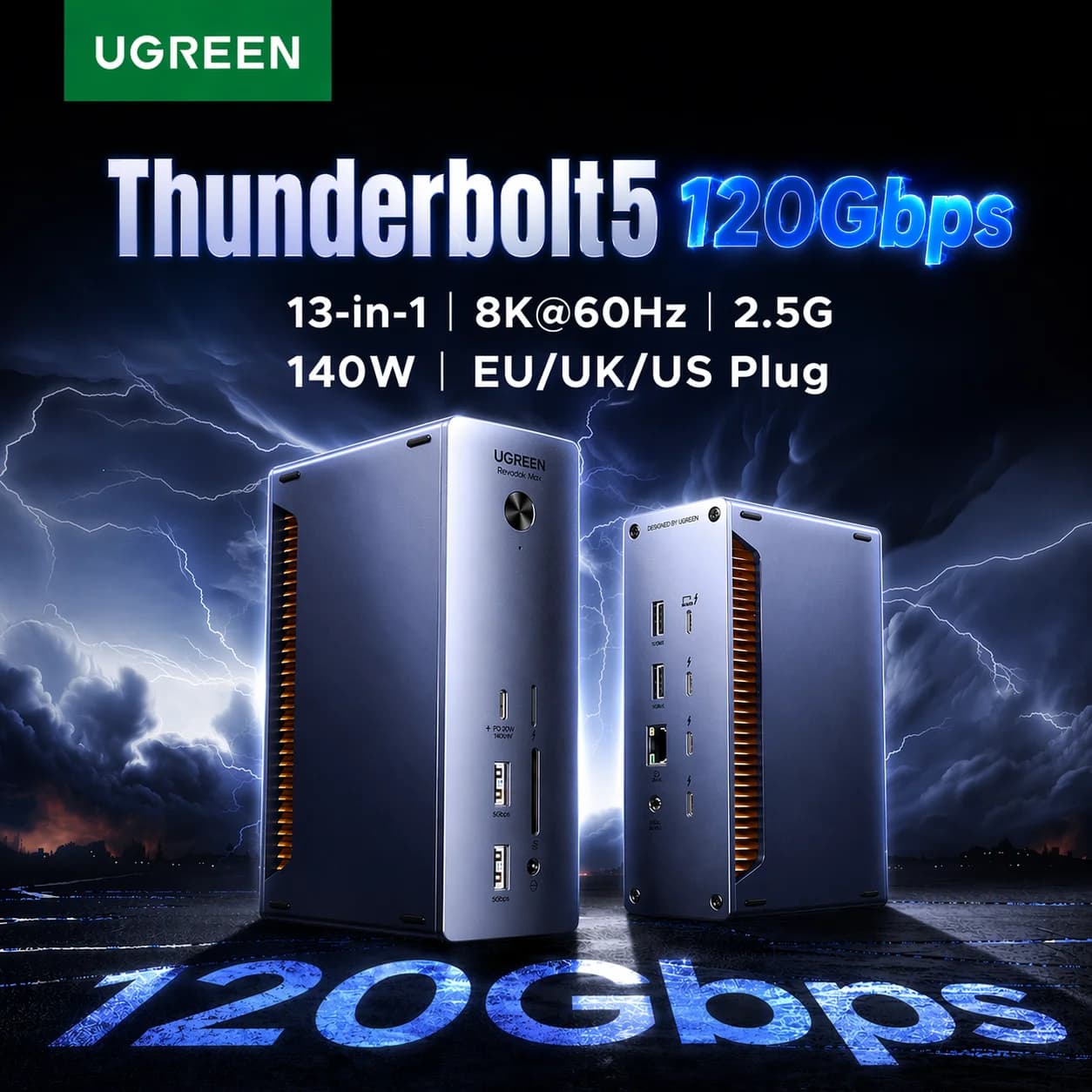 แท่นเชื่อมต่อ Thunderbolt 5 ความเร็ว 120Gbps รองรับ 8K