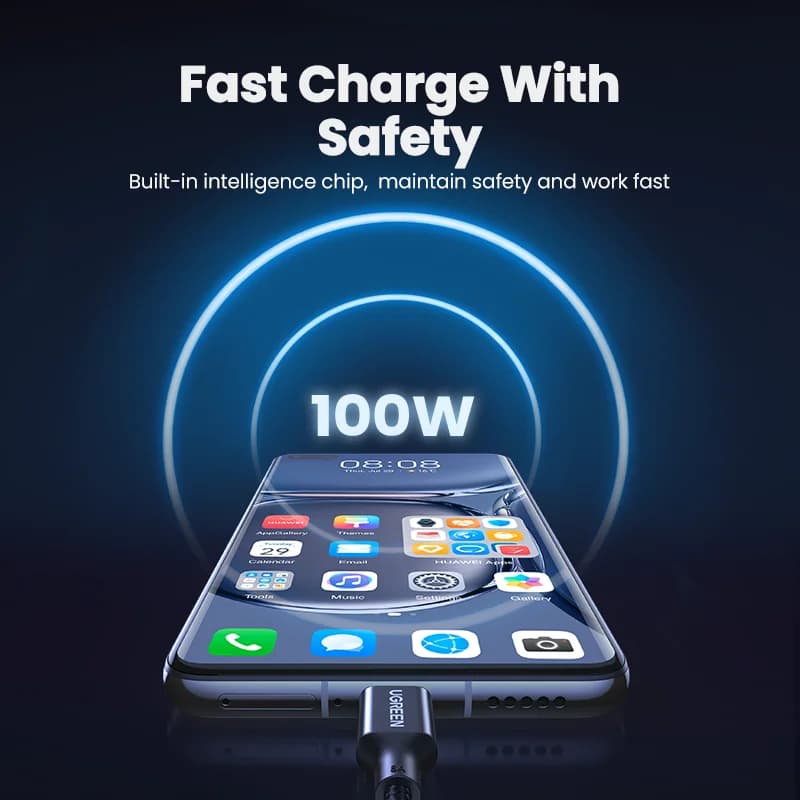 สายชาร์จเร็ว Super Charge USB-A to USB-C 100W