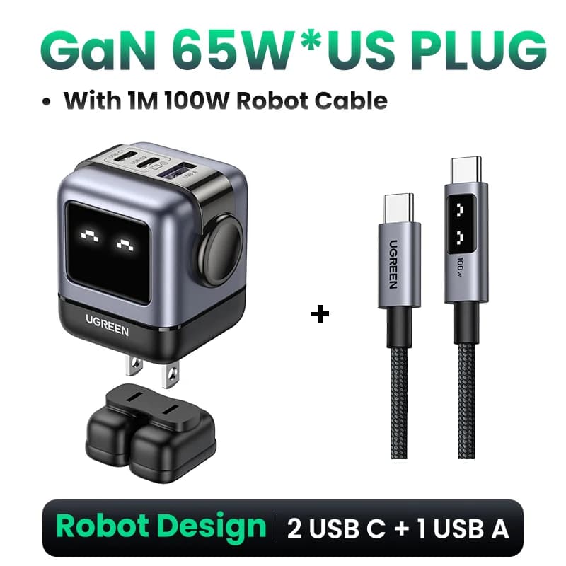 อะแดปเตอร์ชาร์จ GaN USB-C 65W ปลั๊ก US