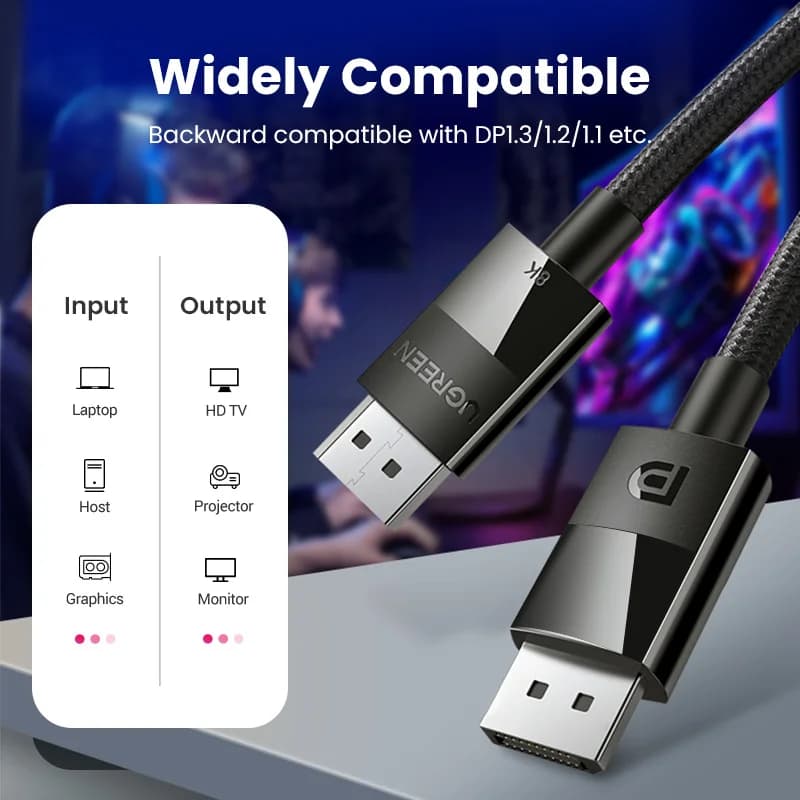 สาย DisplayPort 1.4 รองรับ 8K/60Hz, 32.4Gbps