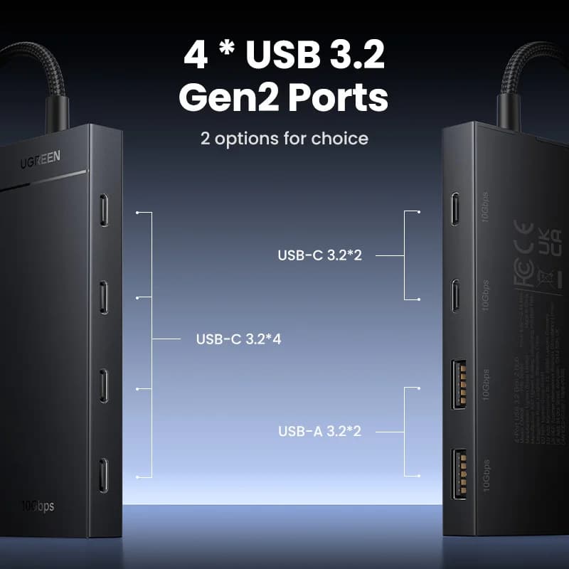USB-C Hub 4 พอร์ต ความเร็ว 10Gbps อะแดปเตอร์ Type-C