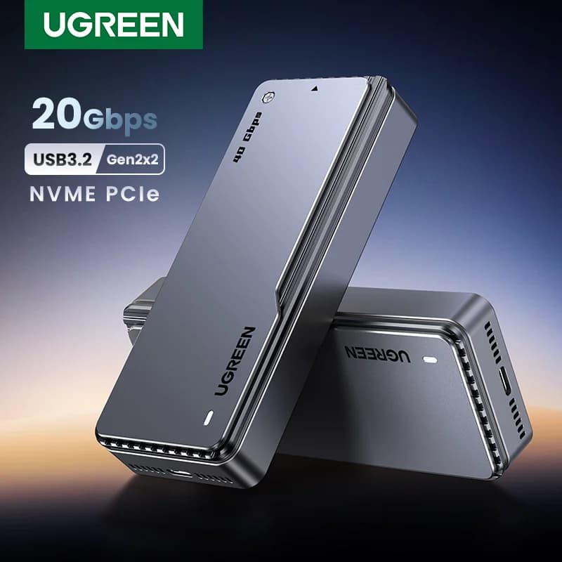 กล่องใส่ SSD M.2 NVMe, ความเร็ว 20Gbps, อลูมิเนียม