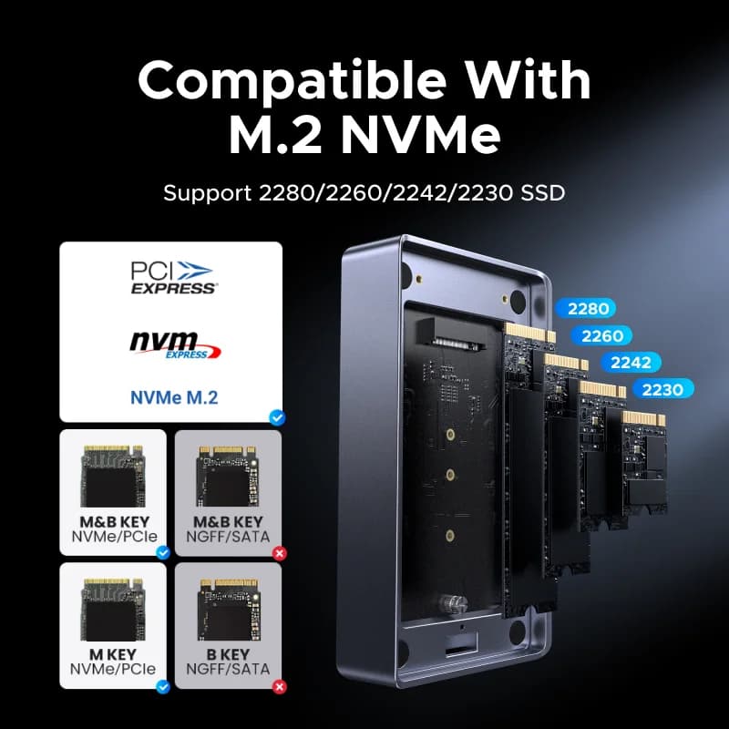 กล่อง SSD Enclosure USB4 M.2 NVMe, 40Gbps, Thunderbolt