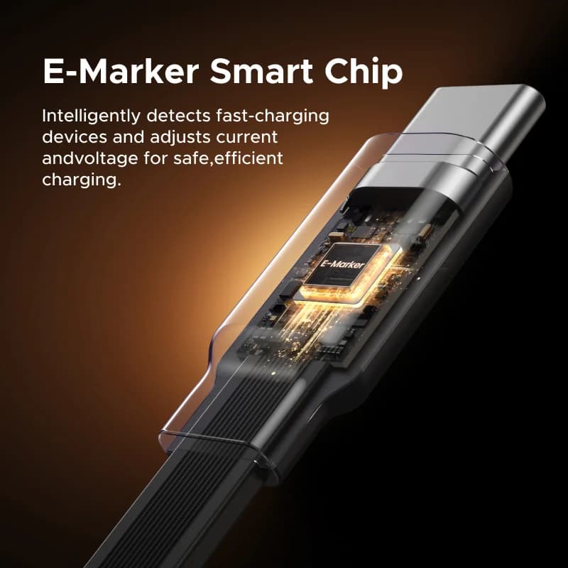 สายชาร์จเร็ว USB-C to USB-C แบบม้วนเก็บได้ 100W