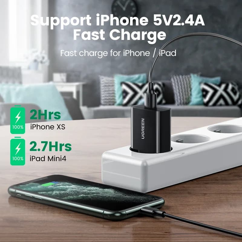 อะแดปเตอร์ชาร์จผนัง USB 36W รองรับ Quick Charge 3.0