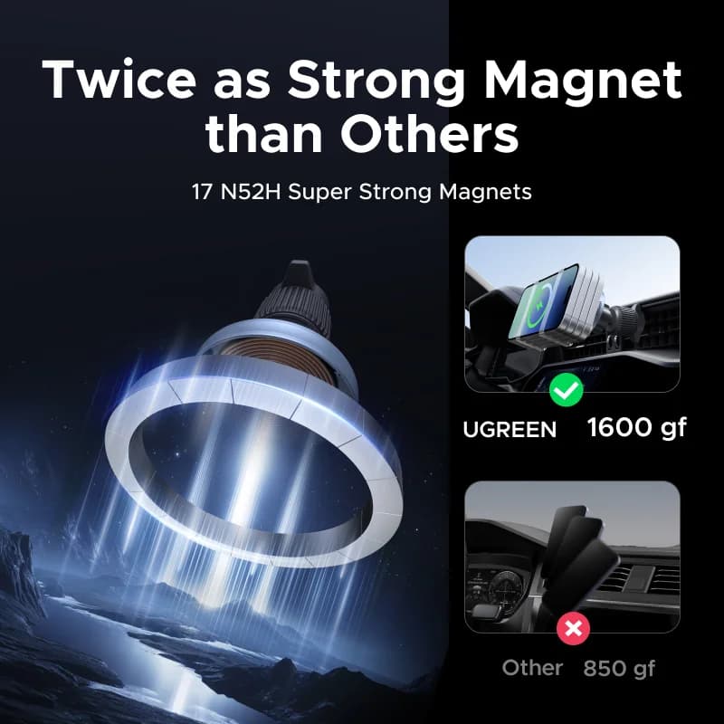 ที่ชาร์จไร้สายในรถยนต์แบบแม่เหล็ก Qi2.2, 25W