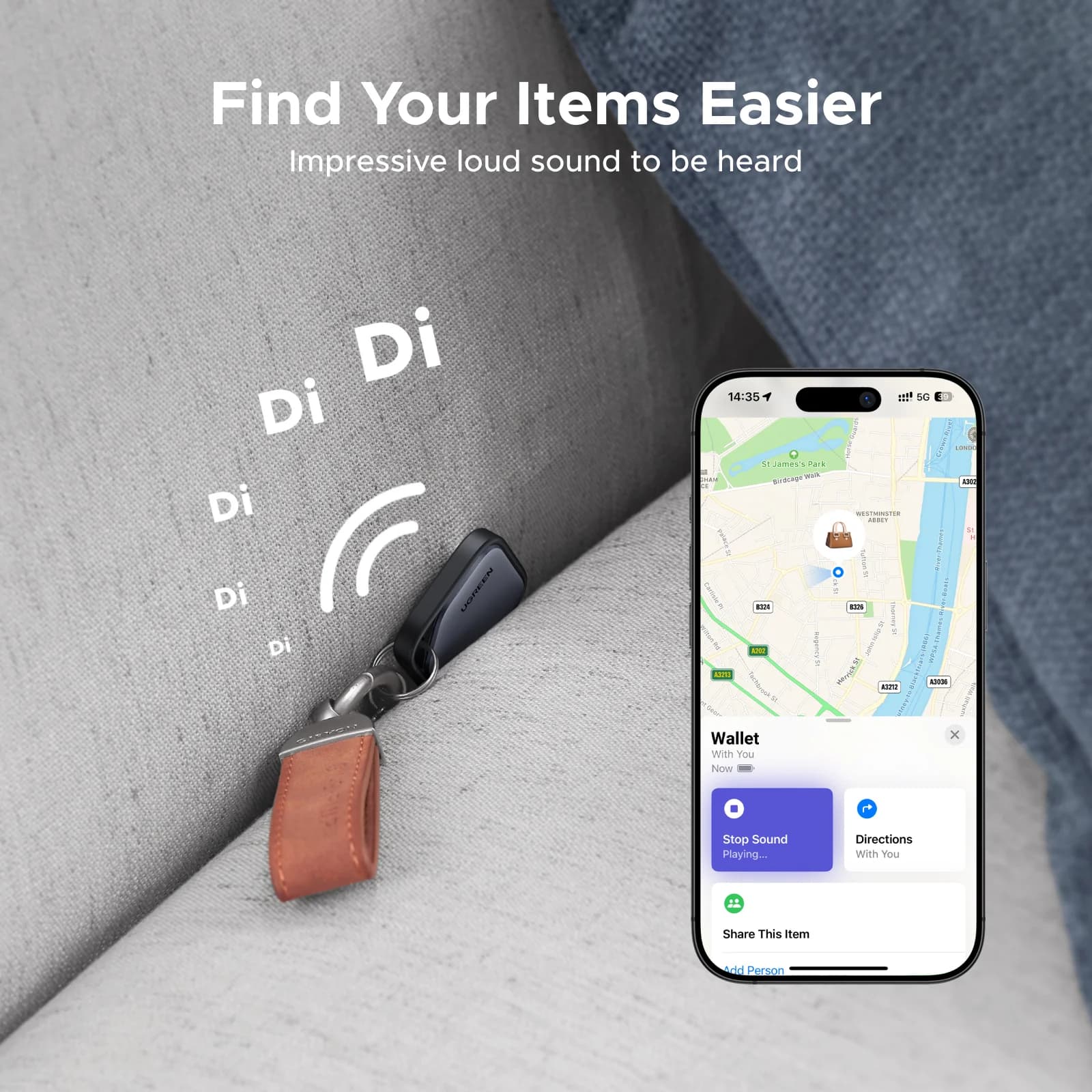 แท็กติดตามอัจฉริยะ Bluetooth สำหรับระบบ Find My ของ iOS