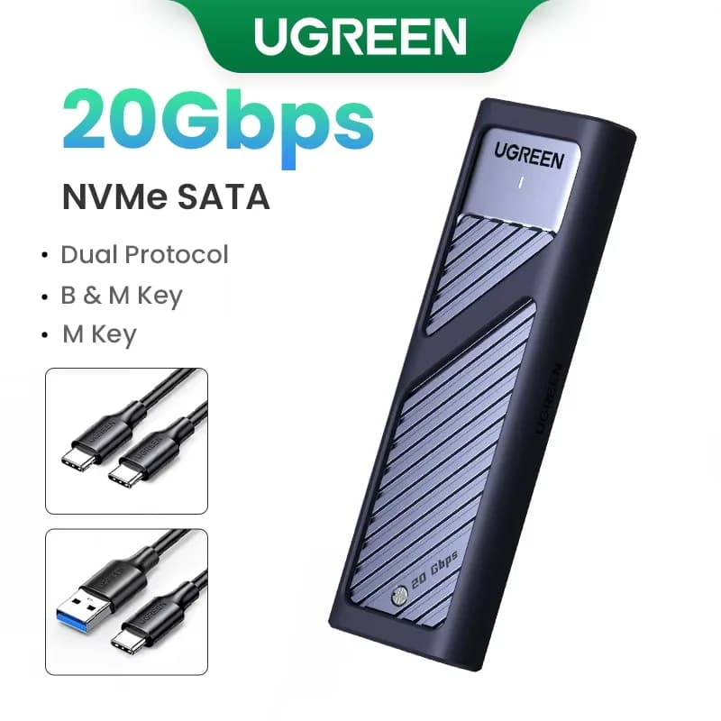 เคส SSD M.2 NVMe/SATA, USB-C 20Gbps