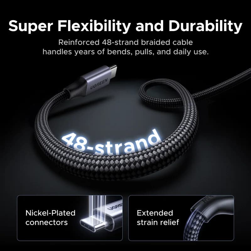 สายชาร์จ USB-C ถักด้วยแม่เหล็ก 240W