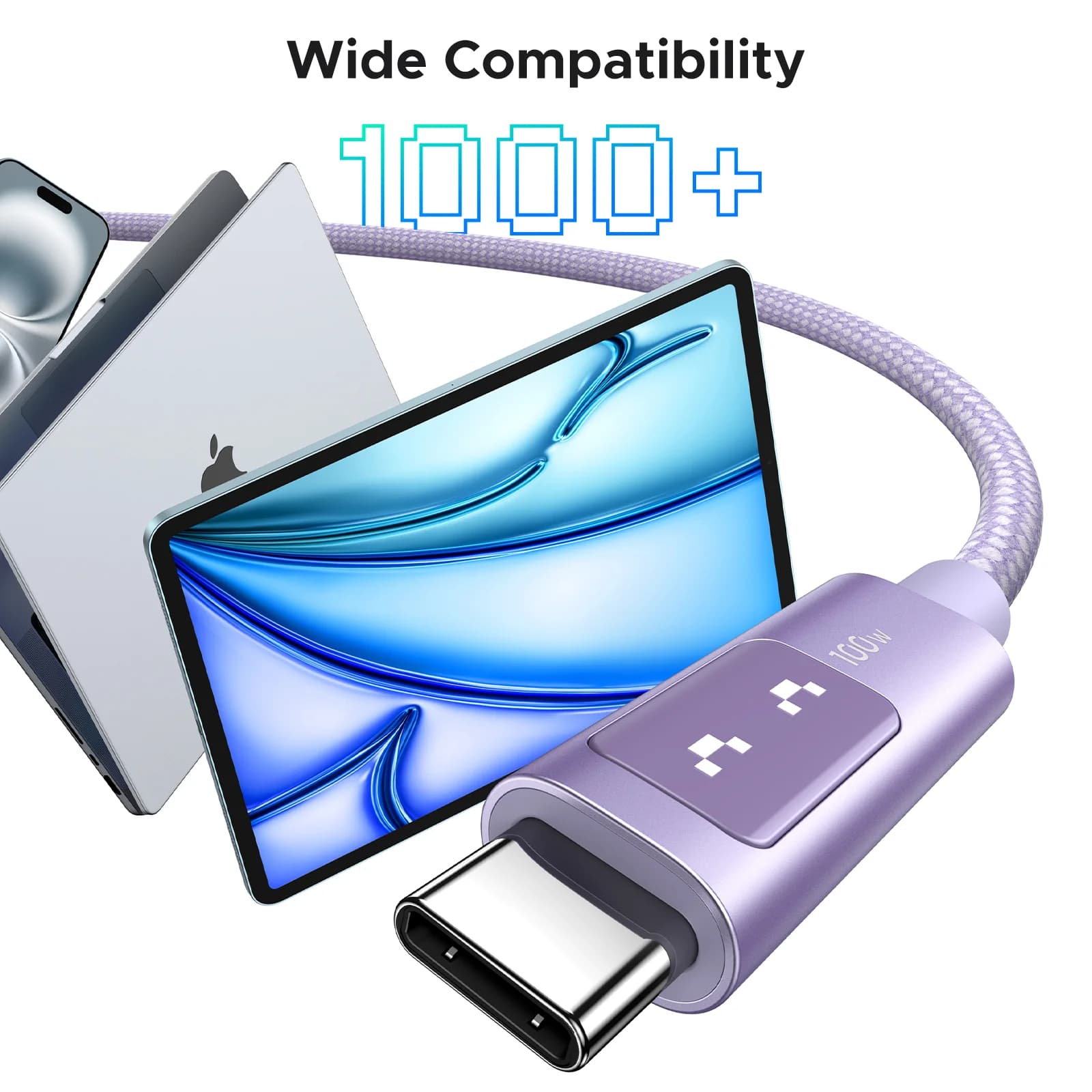 สาย USB-C to USB-C, PD 100W, หลากสี