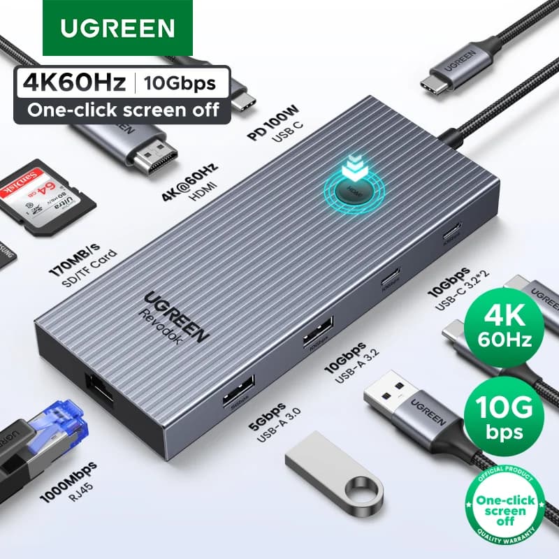 USB-C Hub พร้อม HDMI 4K, Ethernet และ PD 100W