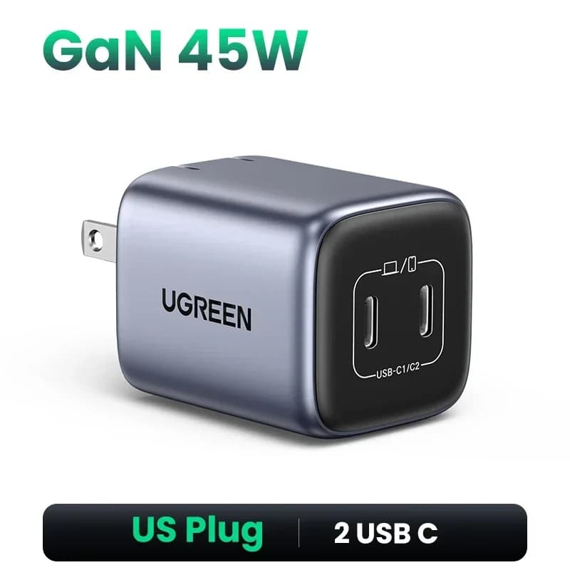 หัวชาร์จเร็ว GaN USB-C 35W พร้อมปลั๊กแบบ US