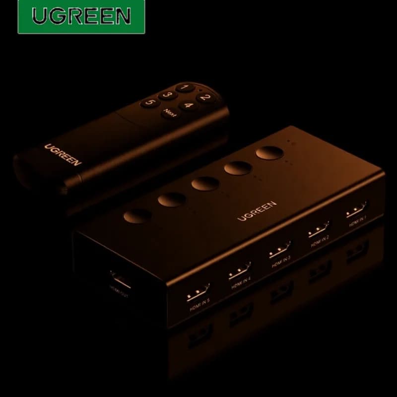สวิตช์ HDMI 4K 5 พอร์ต พร้อมรีโมทคอนโทรล