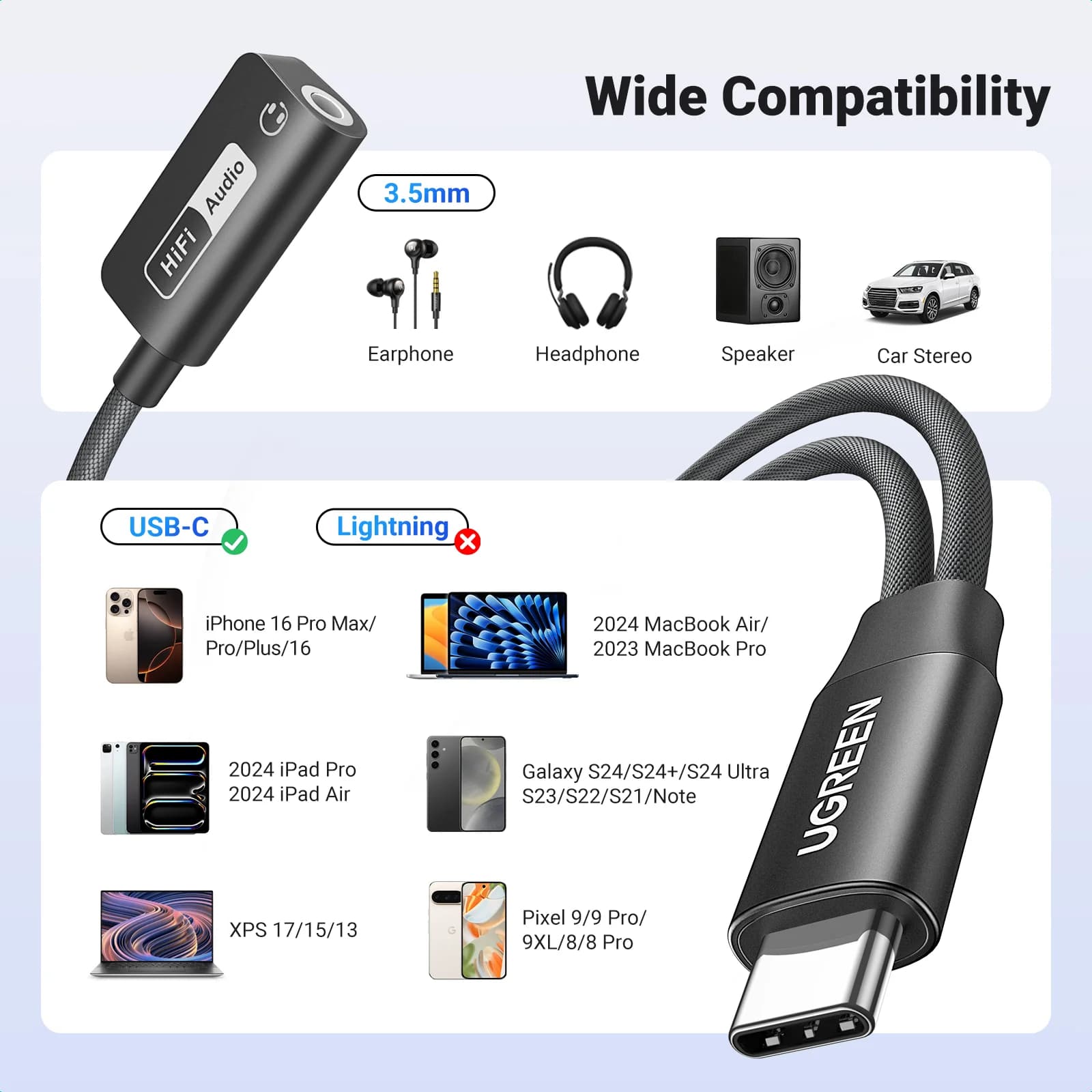 อะแดปเตอร์หูฟัง USB-C และชาร์จ PD