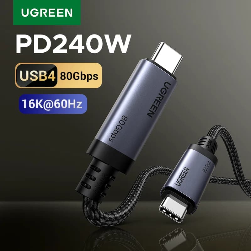 สาย USB4 USB-C, ชาร์จไว 240W PD, ส่งข้อมูล 80Gbps
