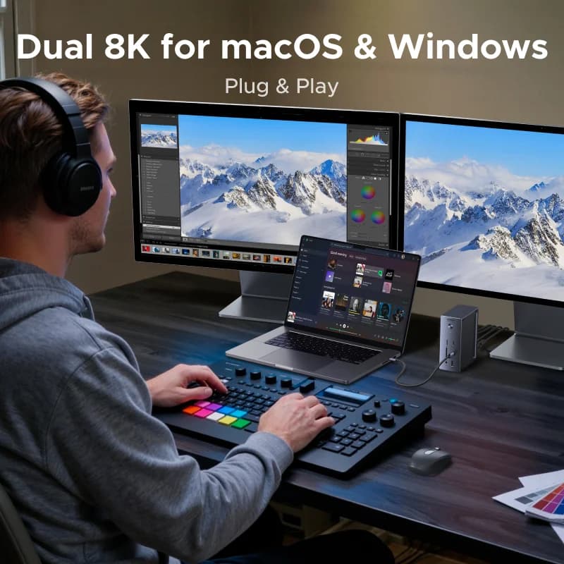 USB4 Docking Station จอภาพ 8K ความเร็ว 40Gbps