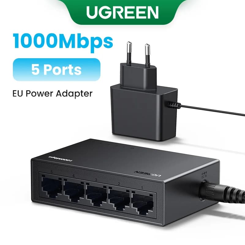 สวิตช์เครือข่าย Gigabit Ethernet 5 พอร์ต