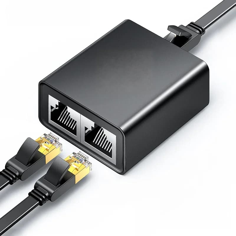 ตัวแบ่งสัญญาณ RJ45 Ethernet 1 เป็น 2 อะแดปเตอร์เครือข่าย