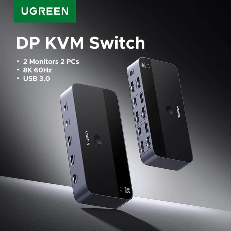 สวิตช์ KVM จอคู่, 8K/60Hz, USB 3.0