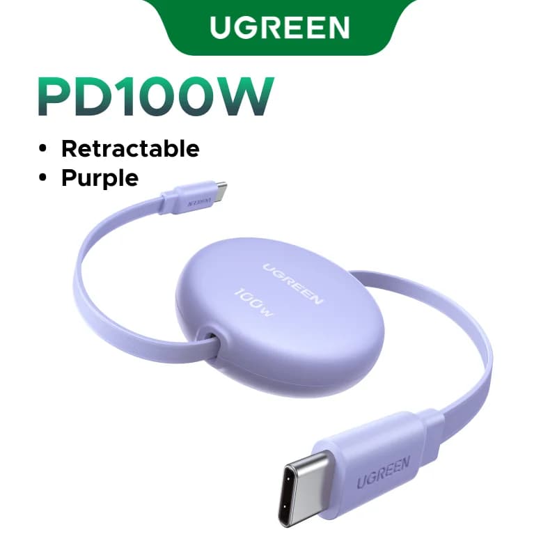 สายชาร์จเร็ว USB-C to USB-C แบบม้วนเก็บได้ 100W