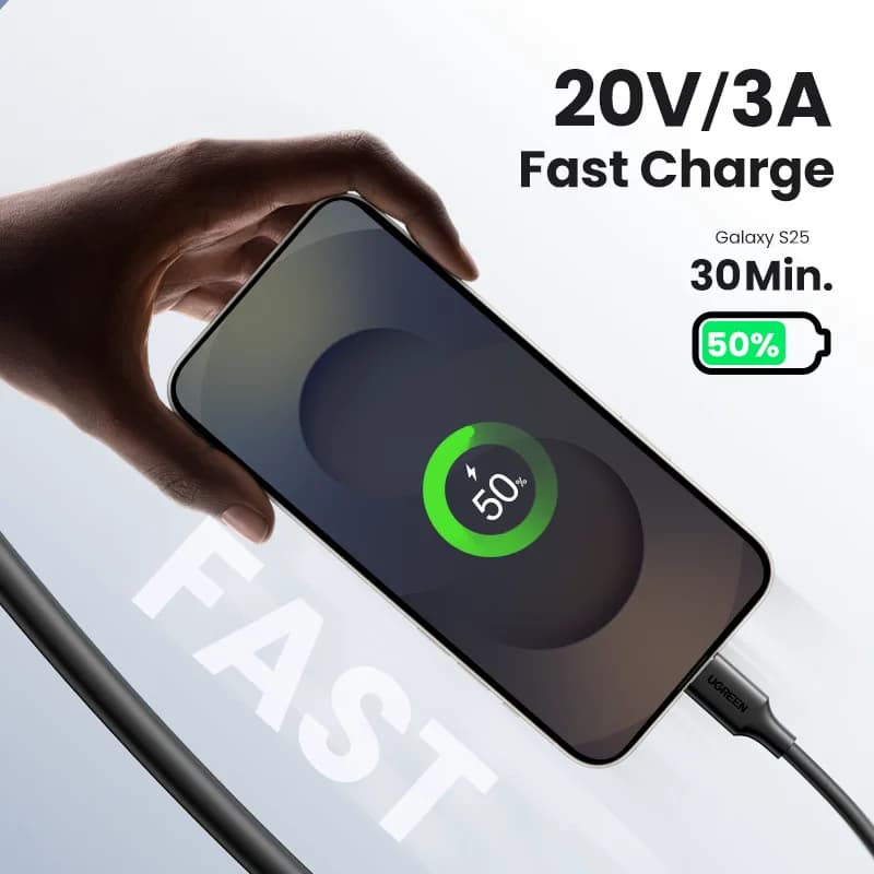 สาย USB-C to USB-C ชาร์จเร็ว PD 60W