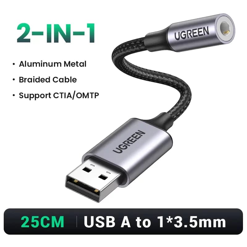อะแดปเตอร์การ์ดเสียงภายนอก USB to 3.5mm