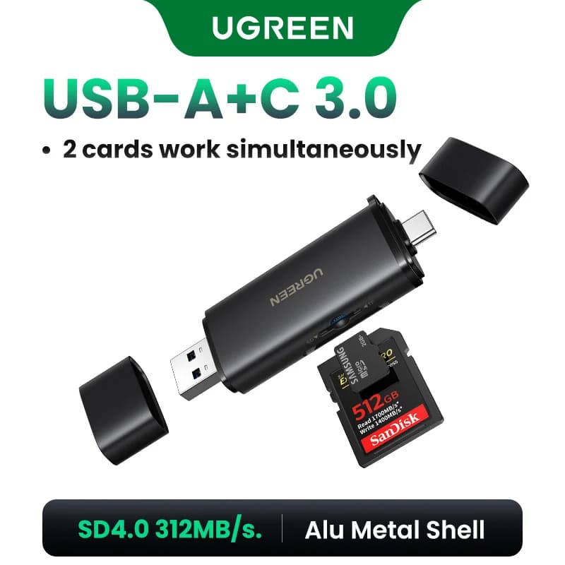 เครื่องอ่านการ์ด SD 4.0 แบบ USB-C, 312MB/s