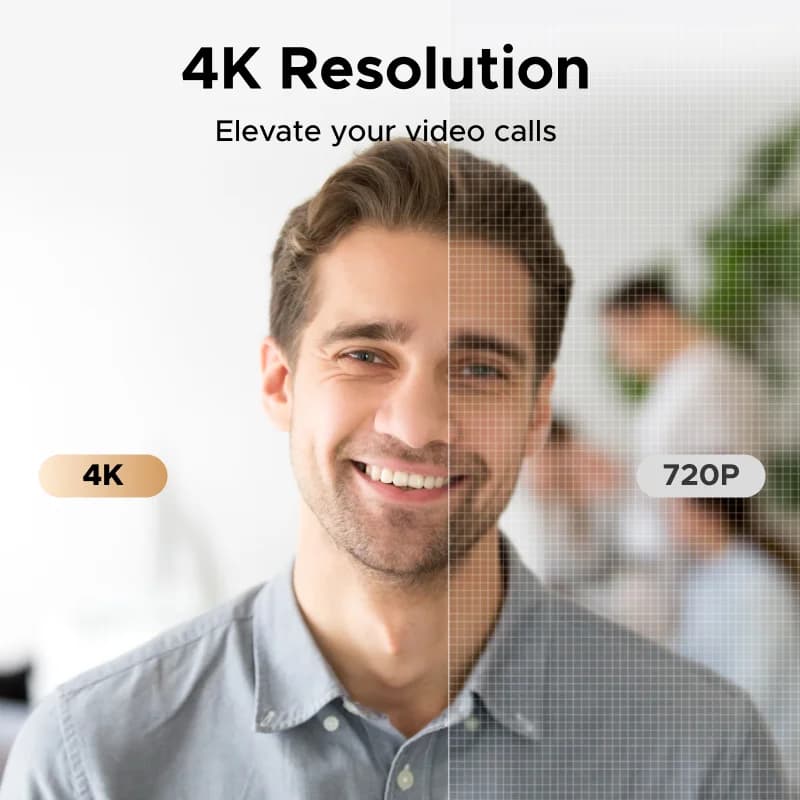 เว็บแคม 4K พร้อมไมโครโฟนและระบบปรับแสงอัตโนมัติ