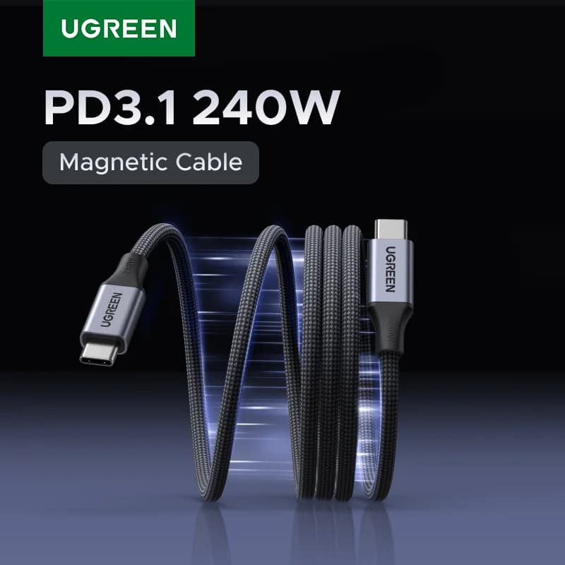 สายชาร์จ USB-C ถักด้วยแม่เหล็ก 240W