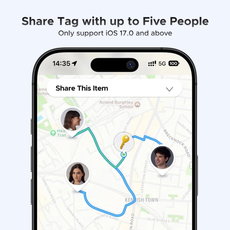 แท็กติดตาม Bluetooth สมาร์ท รองรับ iOS Find My