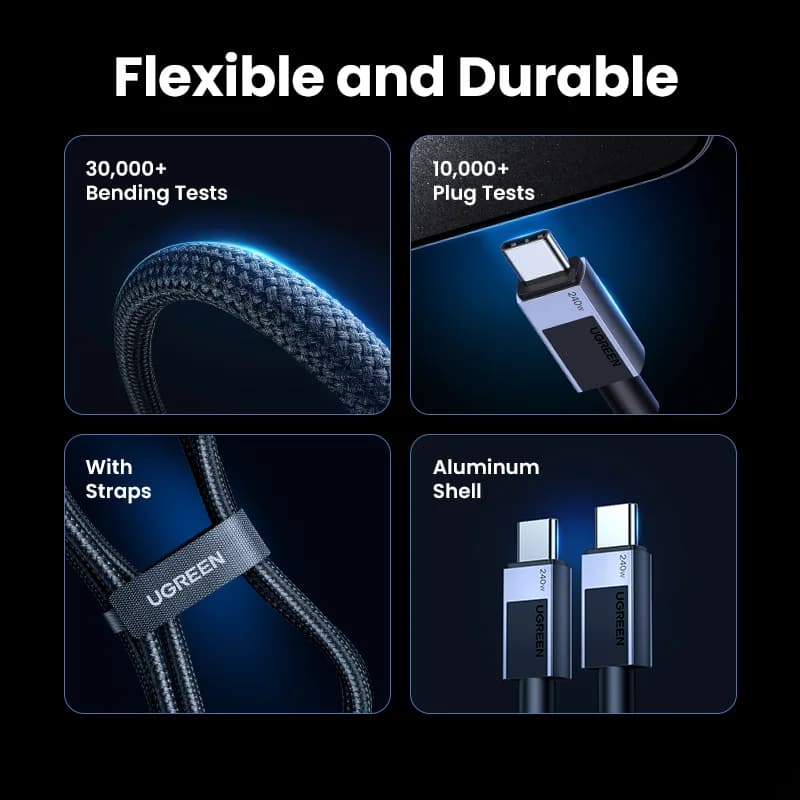 สาย USB-C to USB-C กำลังไฟ 240W รองรับ PD3.1 ชาร์จเร็ว