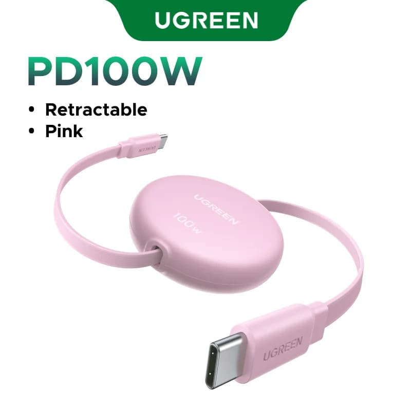 สายชาร์จเร็ว USB-C to USB-C แบบม้วนเก็บได้ 100W