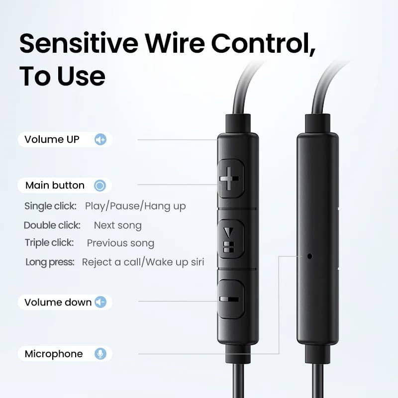 หูฟังมีสายแบบ Semi-Open พร้อมแจ็ค 3.5mm และไมค์