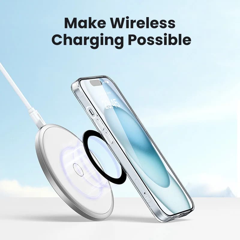 อะแดปเตอร์วงแหวนแม่เหล็กโลหะ สำหรับชาร์จไร้สาย MagSafe